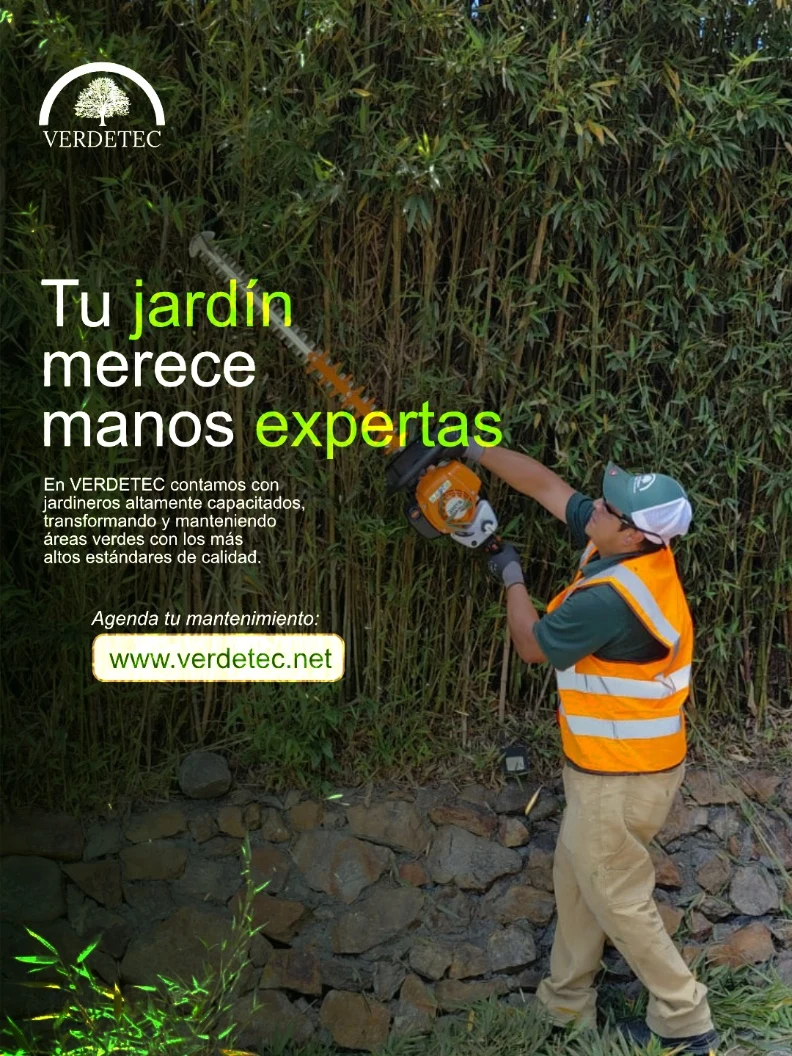 VerdeTec promotional post about expert garden care