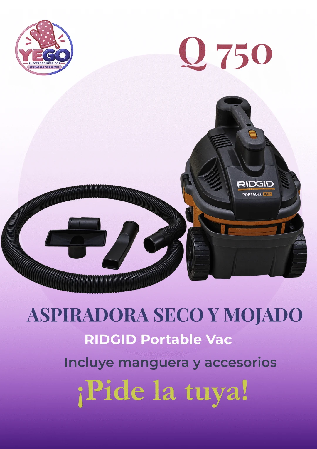 YEGO RIDGID wet and dry vacuum promotional design