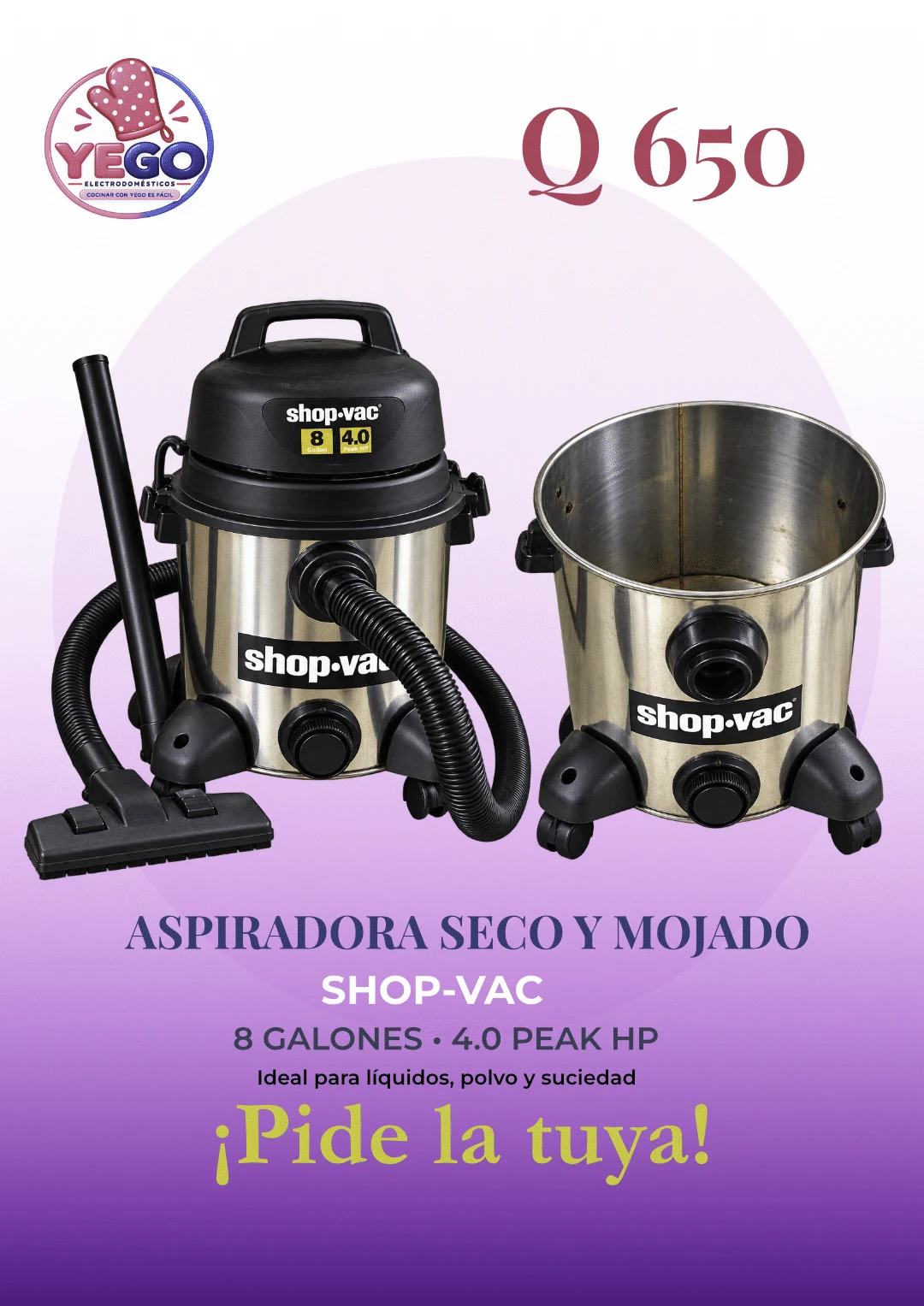 YEGO Shop-Vac product promotional design